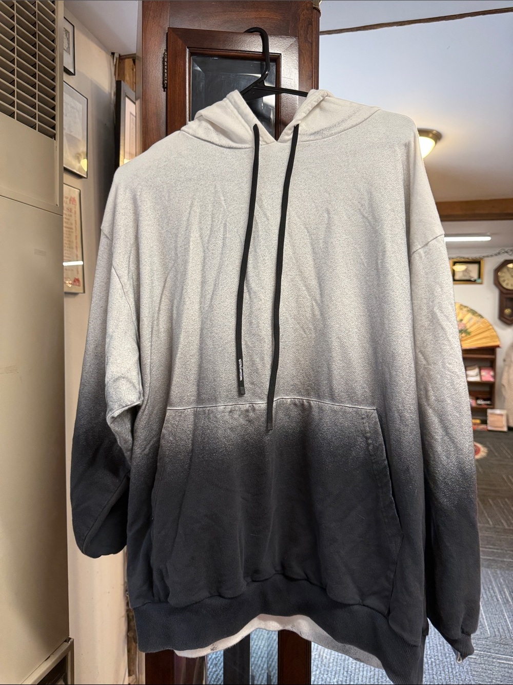 Men's Ombre Pullover Hoodie - Gray to Black